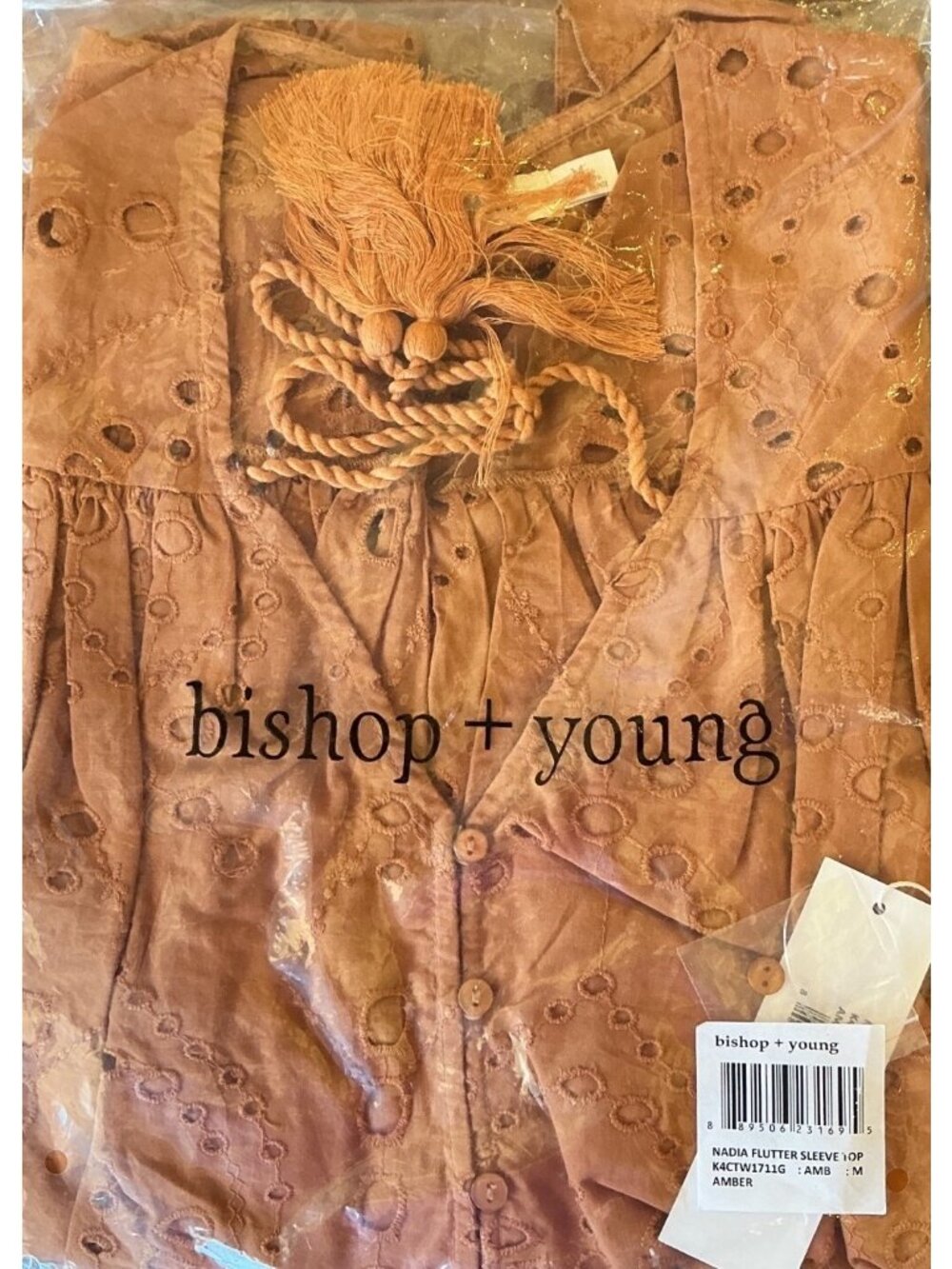 bishop + young Rust Eyelet Ruffled Mini Skirt - Picture 6 of 16